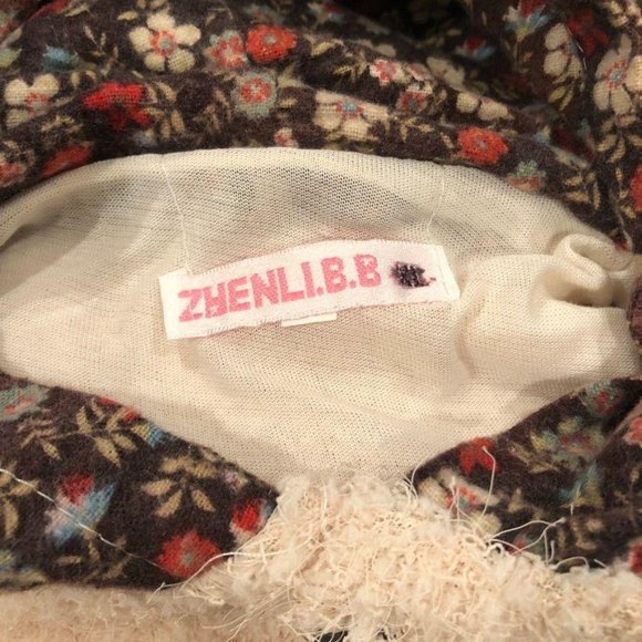 Hooded Fluffy Vest Ears Front Buttons Cream 2 3 4 - Picture 3 of 4